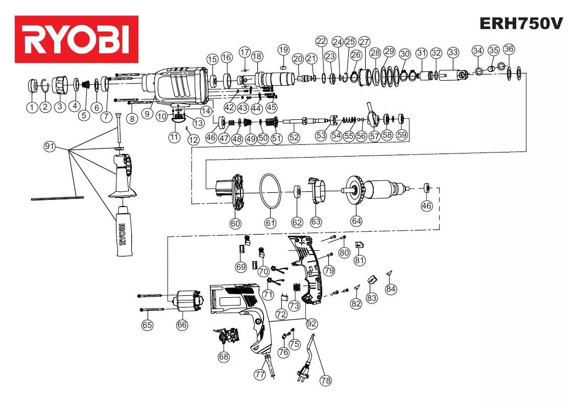 Mode d'emploi RYOBI ERH750V