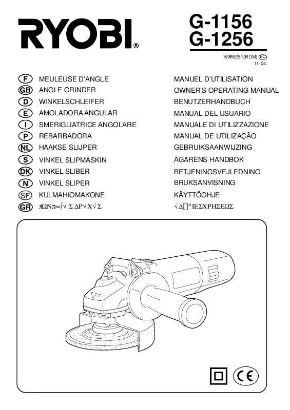 Mode d'emploi RYOBI G-1156