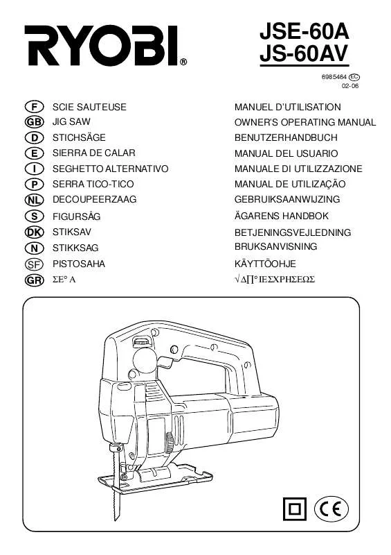 Mode d'emploi RYOBI JS-60AV