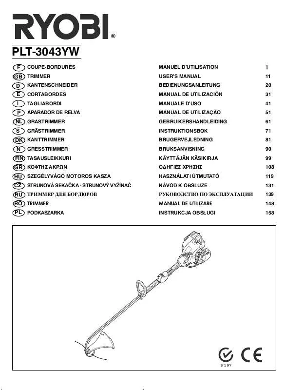 Mode d'emploi RYOBI PLT-3043YW