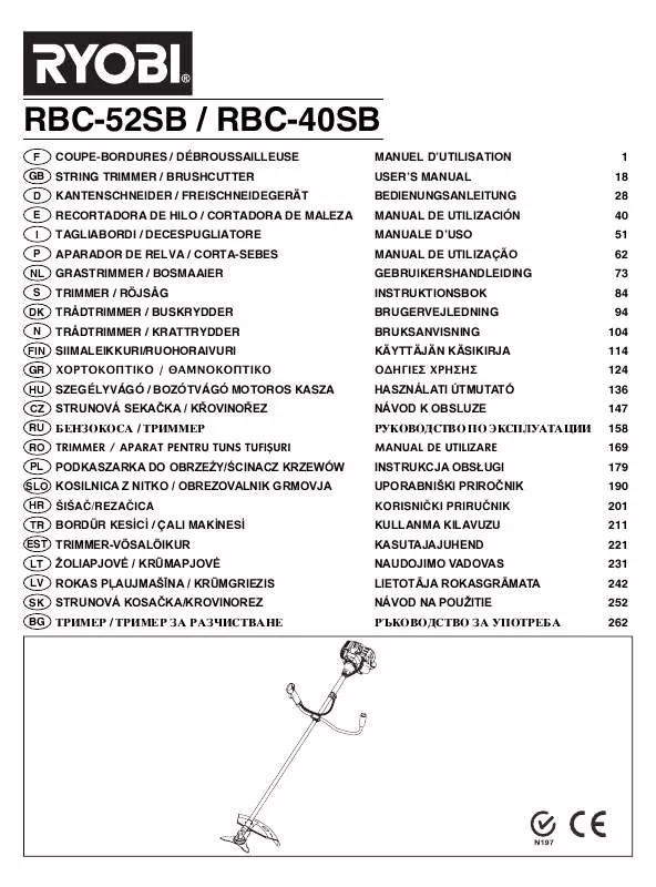 Mode d'emploi RYOBI RBC40SB