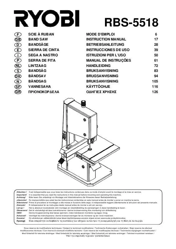 Mode d'emploi RYOBI RBS-5518