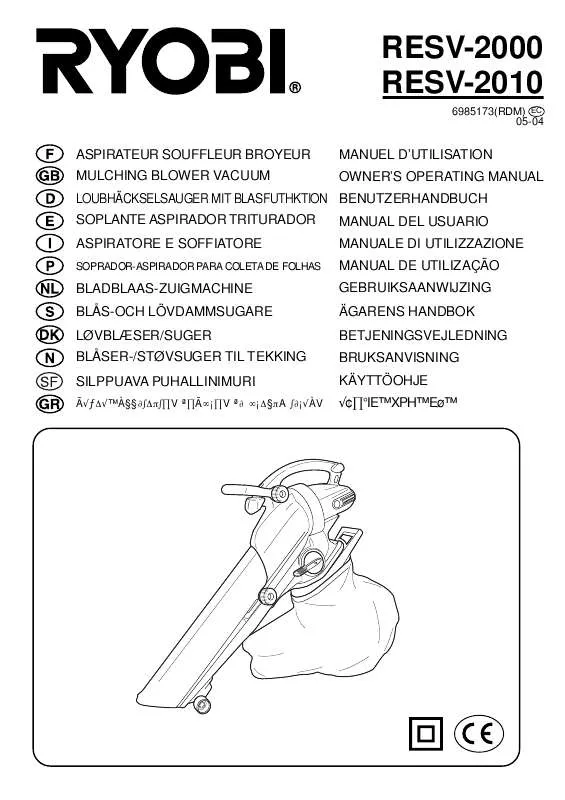 Mode d'emploi RYOBI RESV-2010