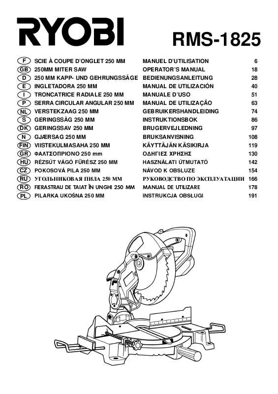 Mode d'emploi RYOBI RMS-1825