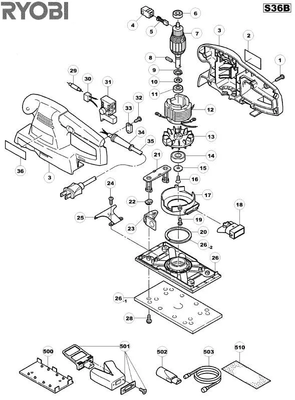 Mode d'emploi RYOBI S36B