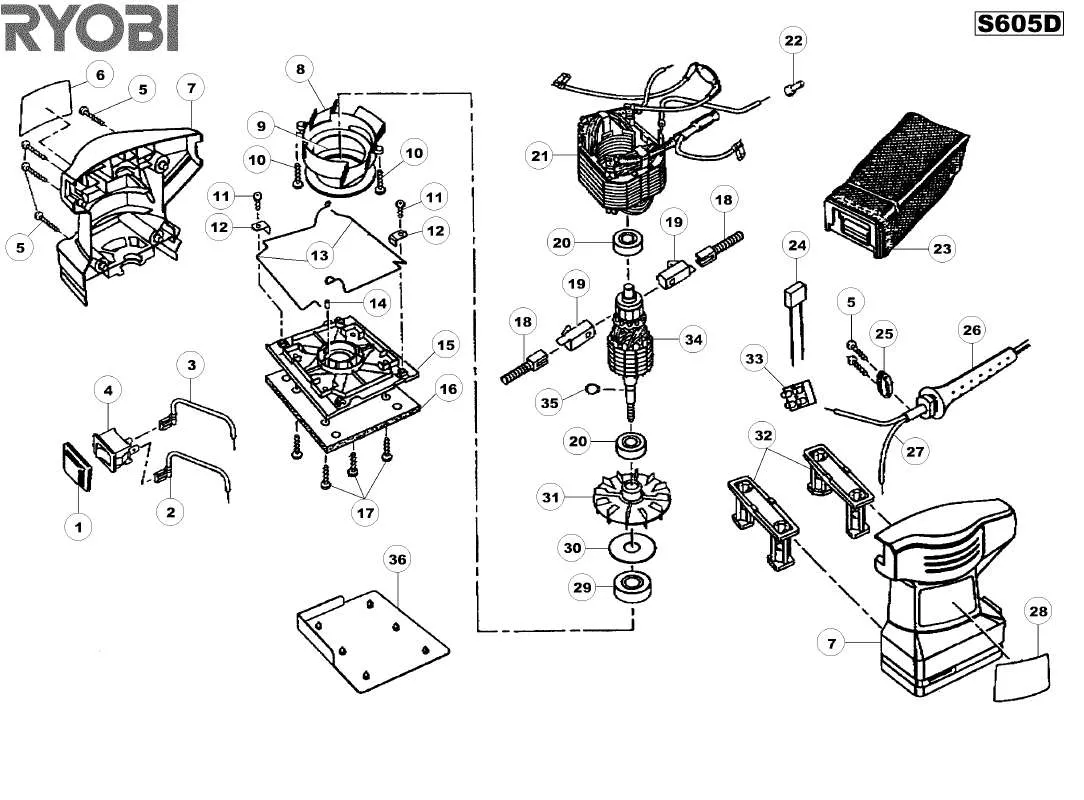 Mode d'emploi RYOBI S605D