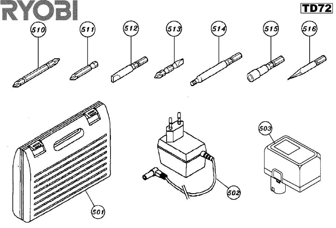 Mode d'emploi RYOBI TD72