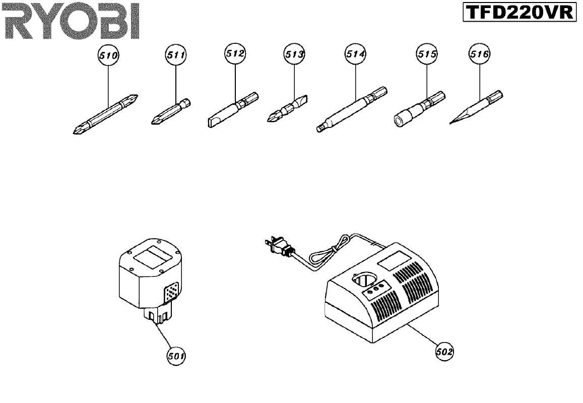 Mode d'emploi RYOBI TFD220VR