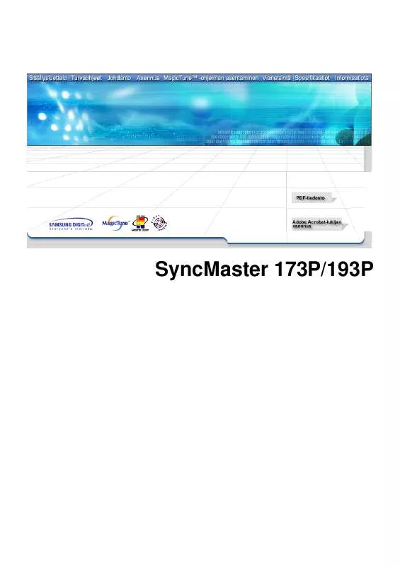 Mode d'emploi SAMSUNG SYNCMASTER 173P