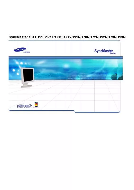 Mode d'emploi SAMSUNG SYNCMASTER 191T