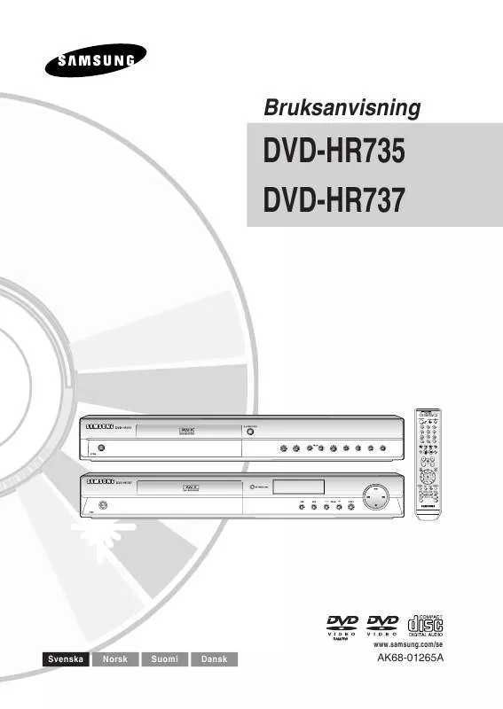 Mode d'emploi SAMSUNG DVD-HR735