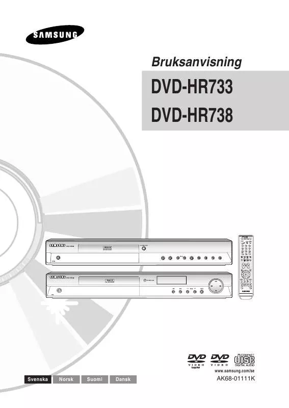 Mode d'emploi SAMSUNG DVD-HR738