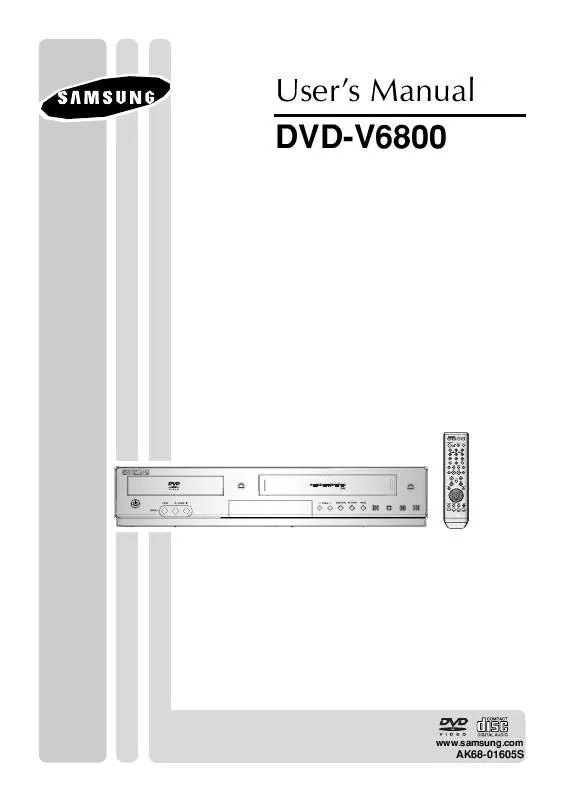 Mode d'emploi SAMSUNG DVD-V6800/AFR