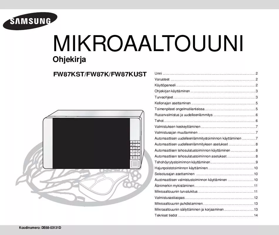 Mode d'emploi SAMSUNG FW87KUST