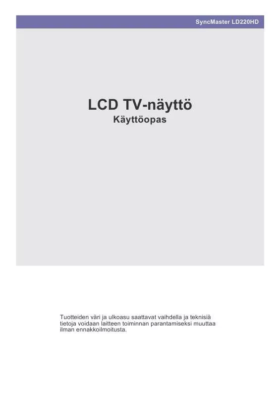 Mode d'emploi SAMSUNG LD220HD