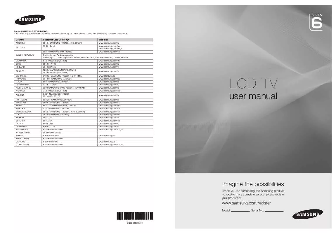 Mode d'emploi SAMSUNG LE19B655T6W