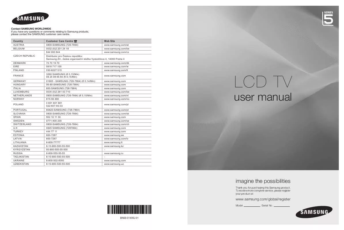 Mode d'emploi SAMSUNG LE32A557/567