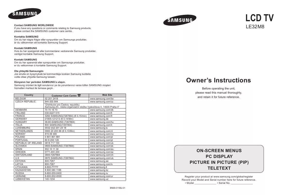 Mode d'emploi SAMSUNG LE32M86