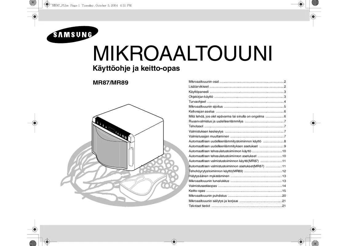 Mode d'emploi SAMSUNG MR87