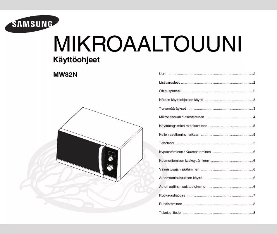 Mode d'emploi SAMSUNG MW82N-B