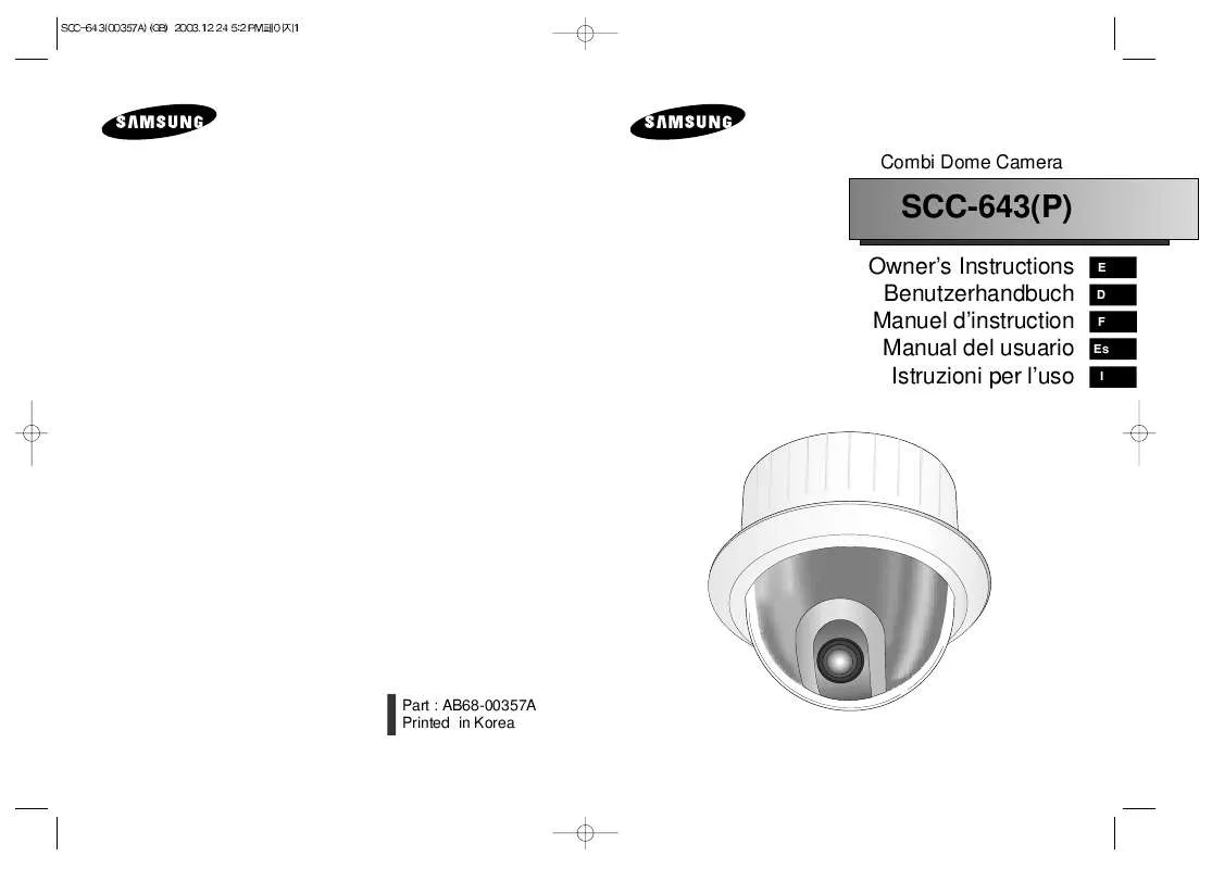 Mode d'emploi SAMSUNG SCC-643