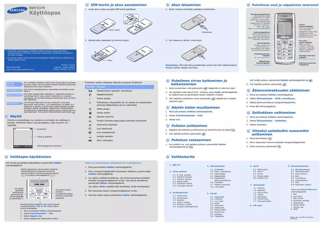 Mode d'emploi SAMSUNG SGH-C170