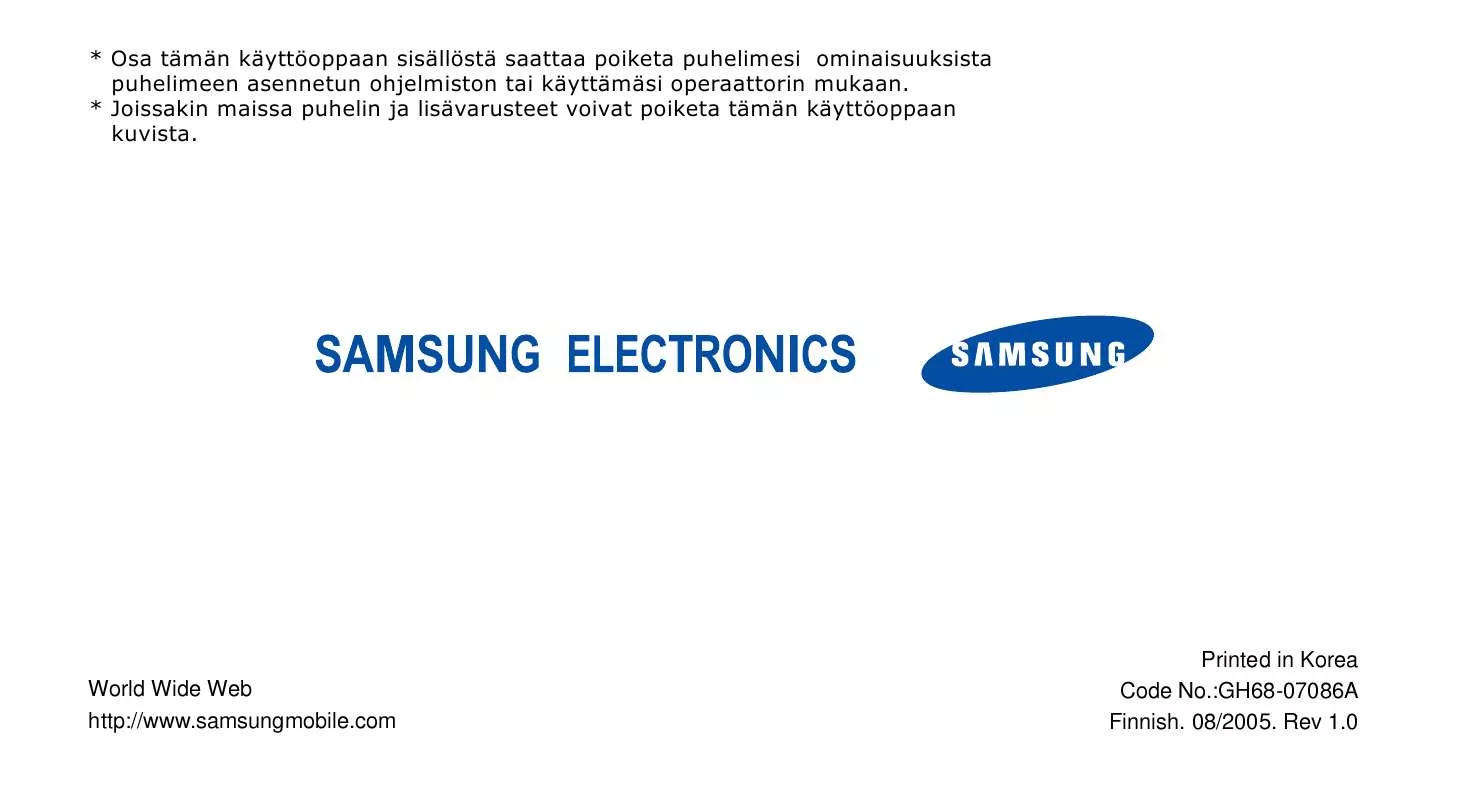 Mode d'emploi SAMSUNG SGH-E340