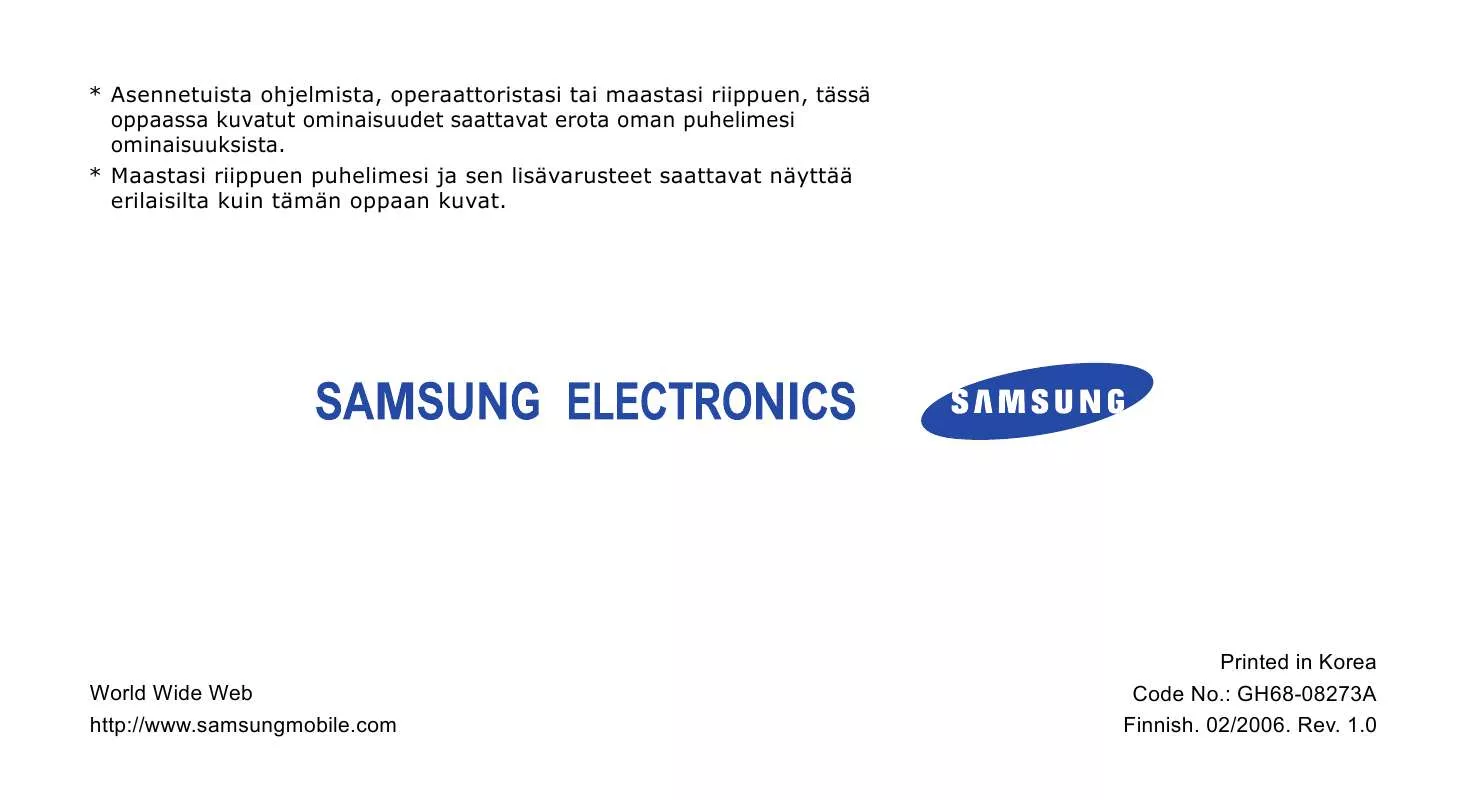 Mode d'emploi SAMSUNG SGH-E360