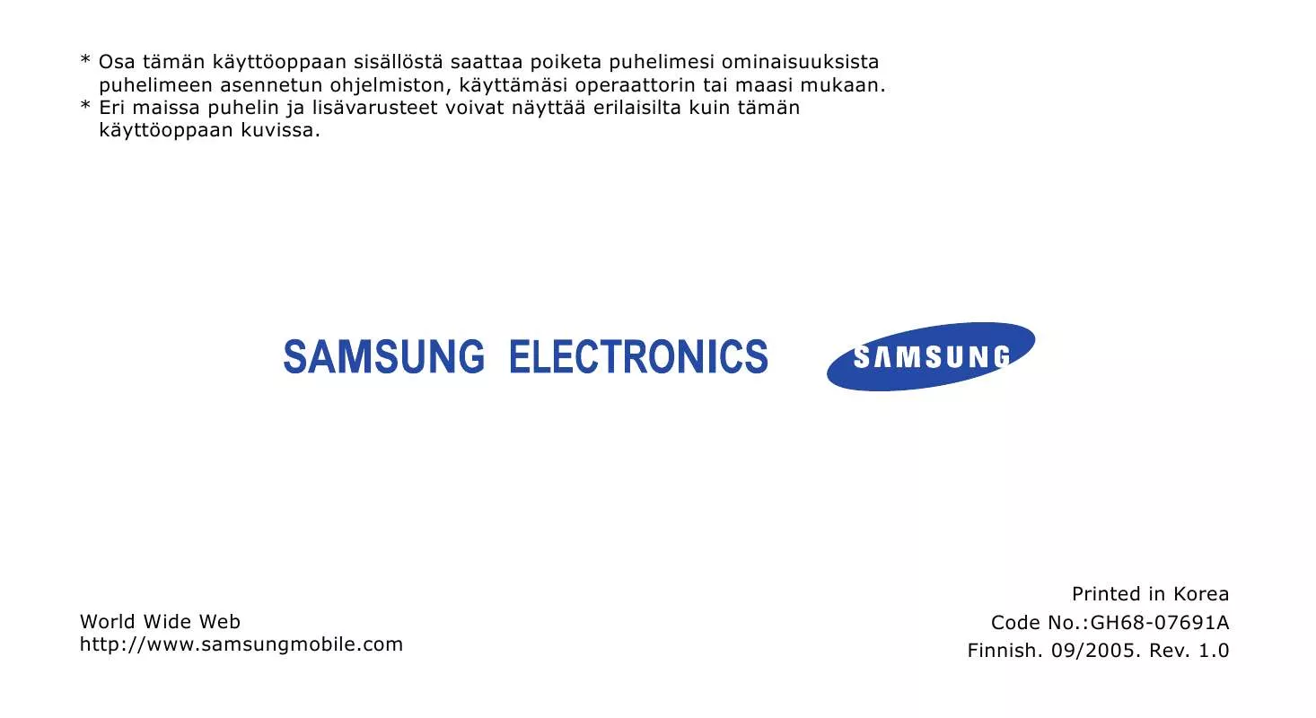 Mode d'emploi SAMSUNG SGH-E760