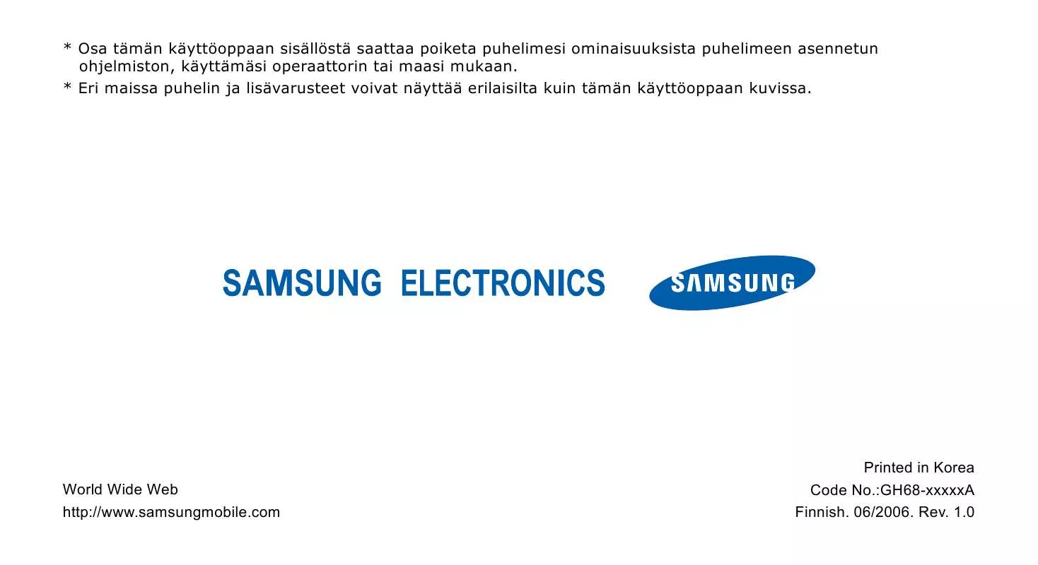 Mode d'emploi SAMSUNG SGH-E900