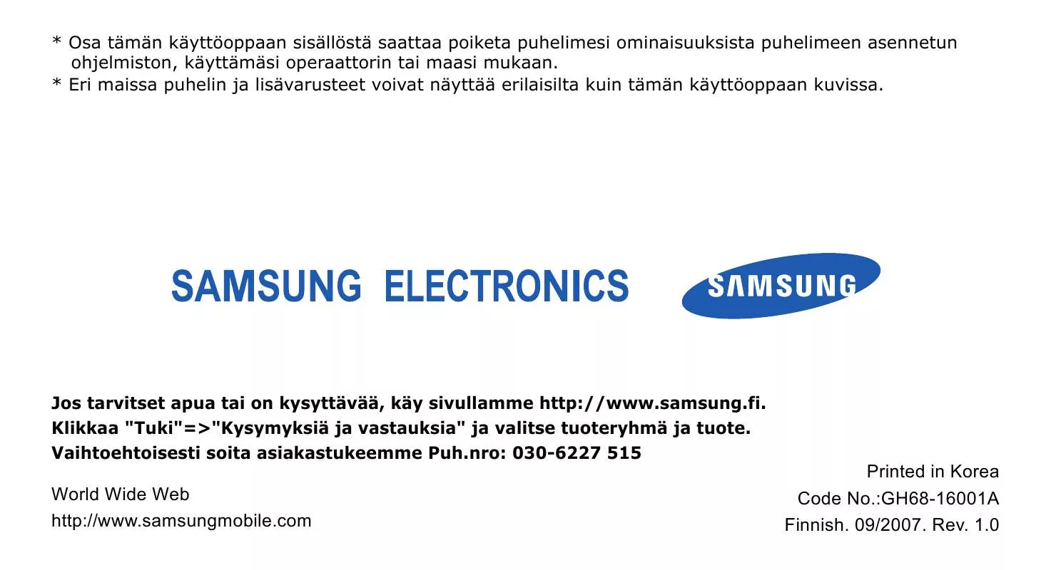 Mode d'emploi SAMSUNG SGH-F210