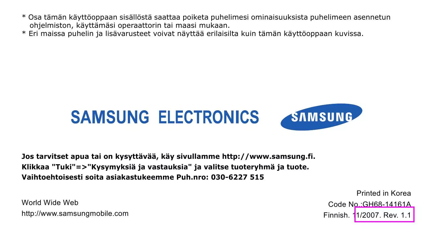 Mode d'emploi SAMSUNG SGH-U600G