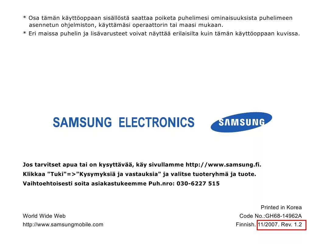 Mode d'emploi SAMSUNG SGH-U700 EVO