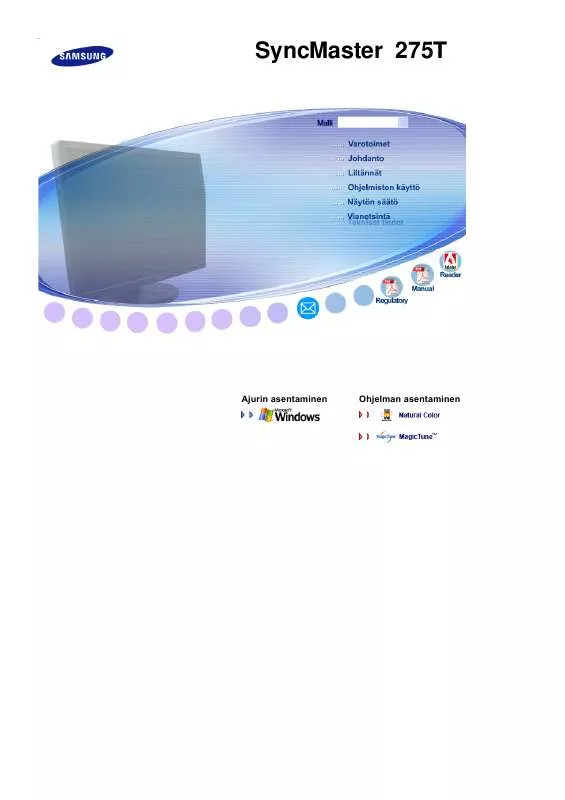 Mode d'emploi SAMSUNG SYNCMASTER 275T