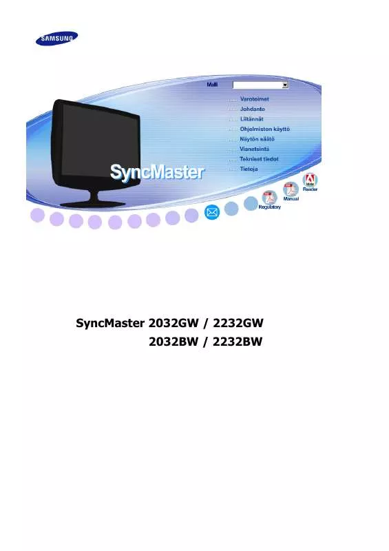 Mode d'emploi SAMSUNG SYNCMASTER 2032BW