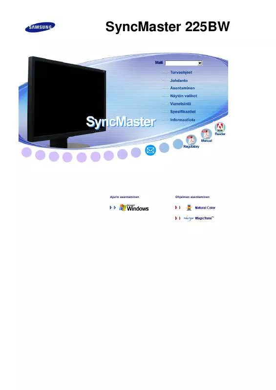 Mode d'emploi SAMSUNG SYNCMASTER 225BW MED HØYTALERE