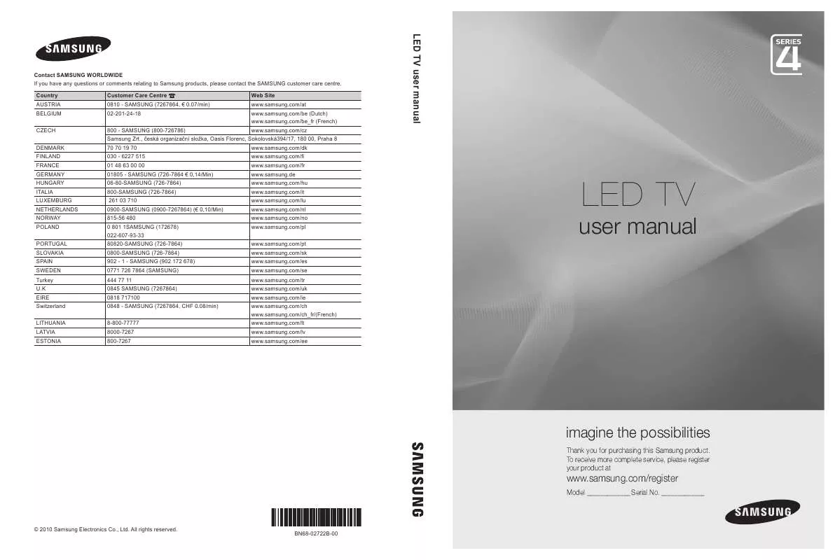 Mode d'emploi SAMSUNG UE-32C4005PW