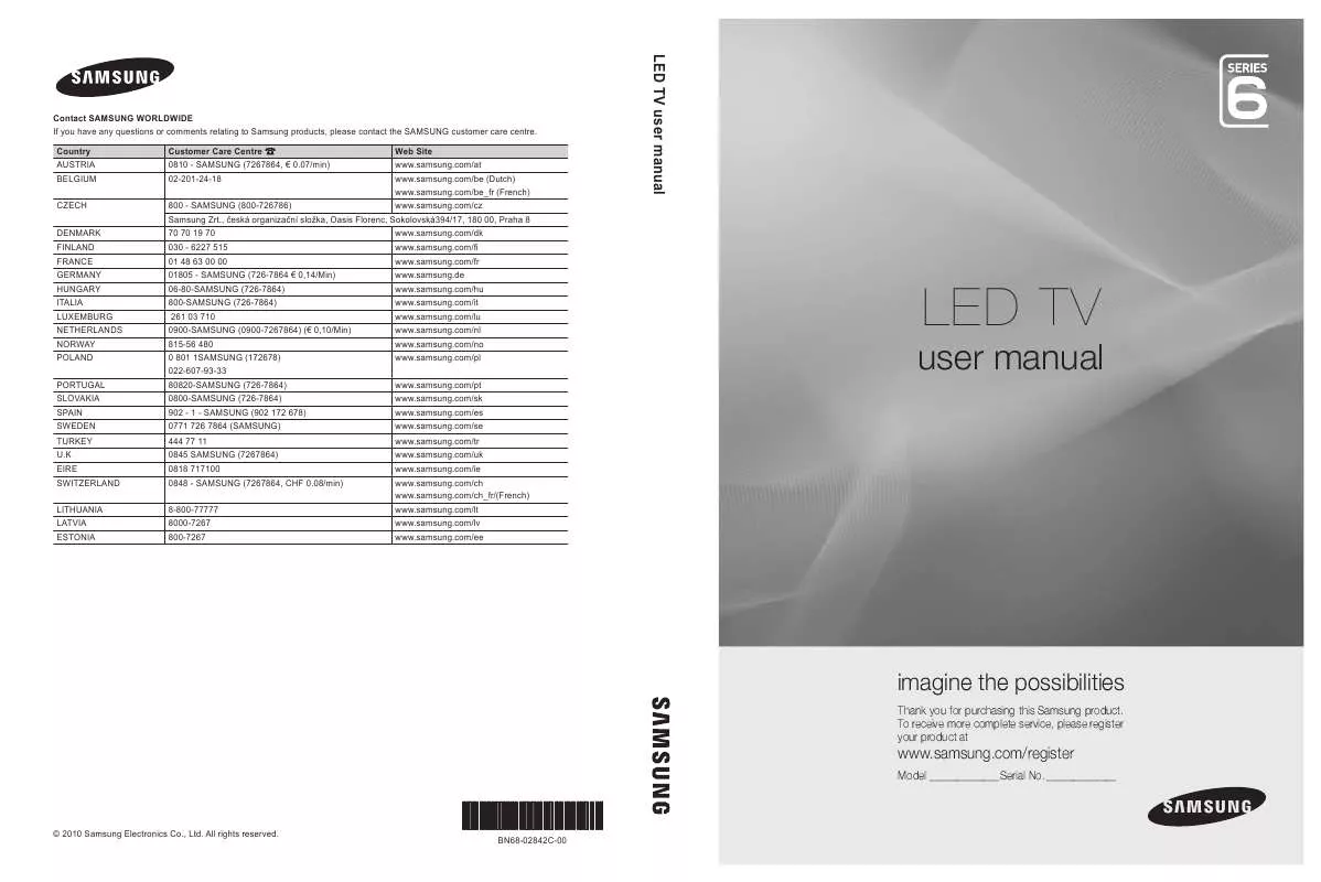 Mode d'emploi SAMSUNG UE-32C6705