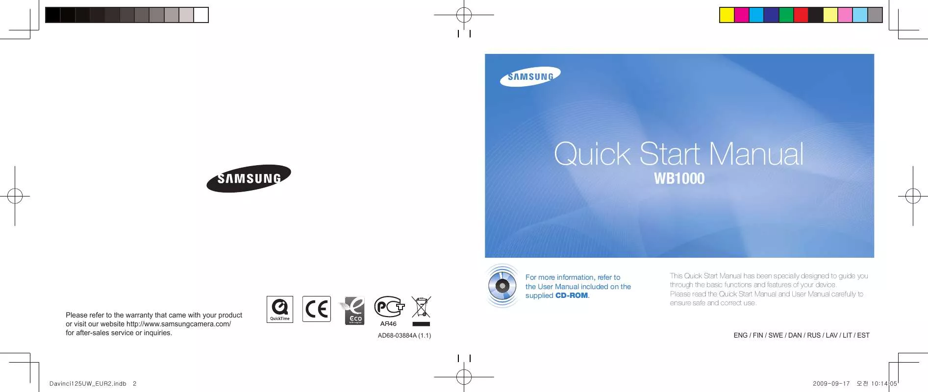 Mode d'emploi SAMSUNG VLUU WB1000