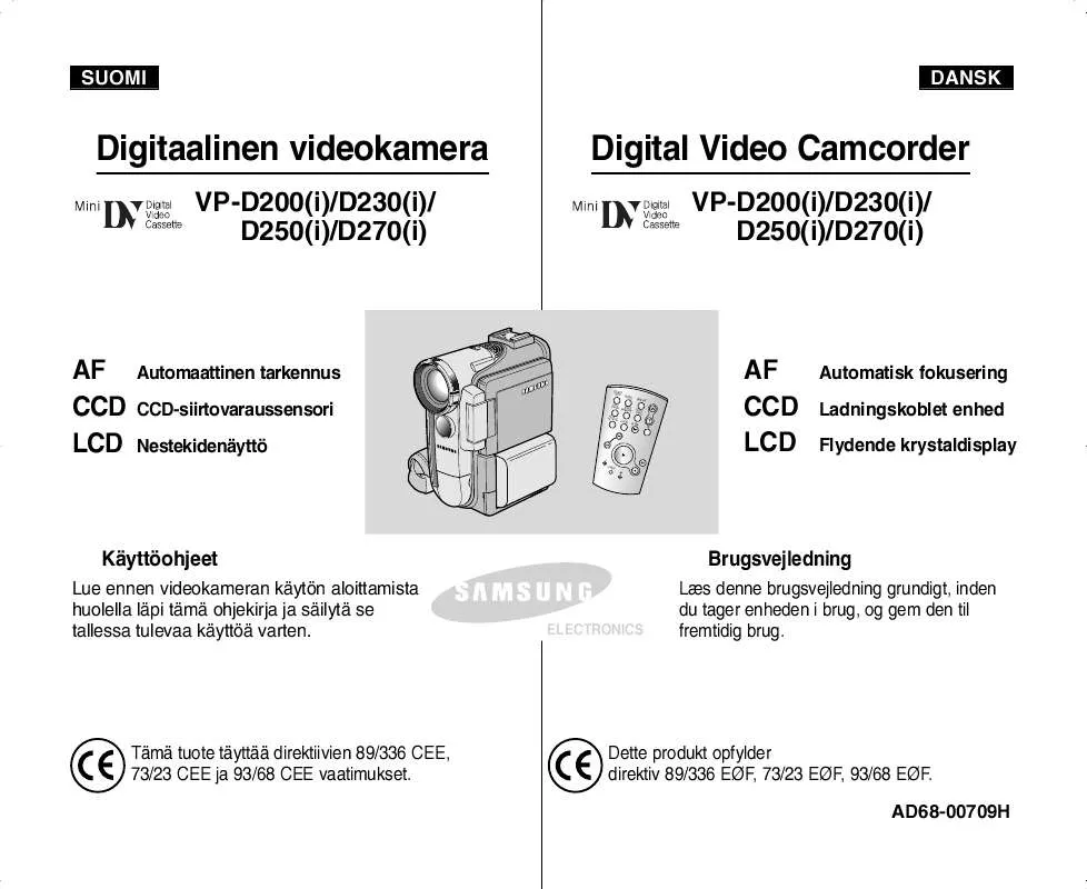 Mode d'emploi SAMSUNG VP-D250I