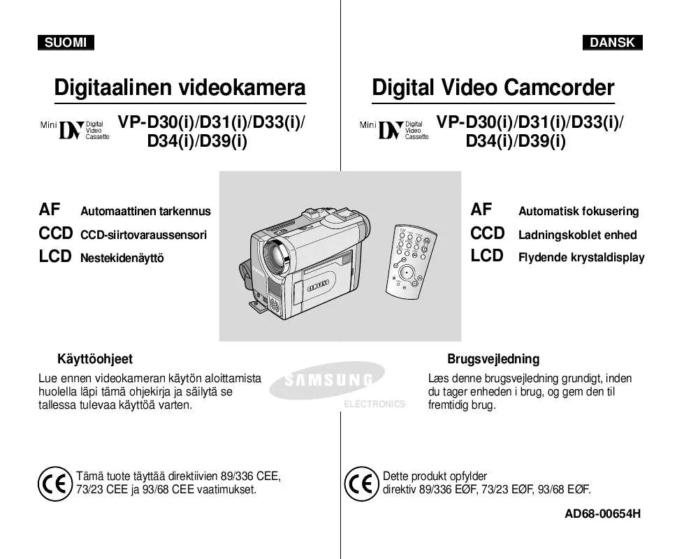 Mode d'emploi SAMSUNG VP-D31I