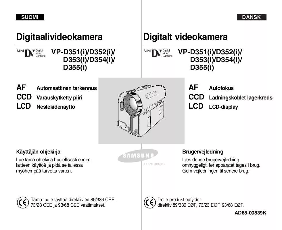 Mode d'emploi SAMSUNG VP-D354