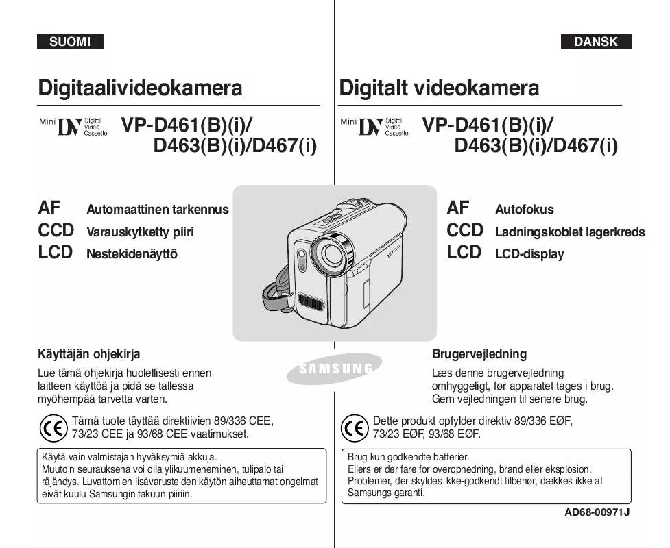 Mode d'emploi SAMSUNG VP-D461