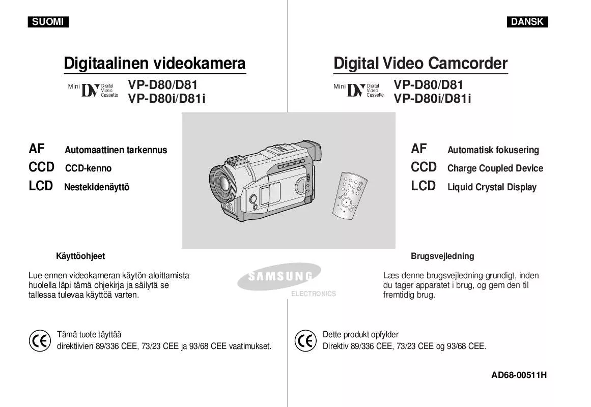 Mode d'emploi SAMSUNG VP-D80