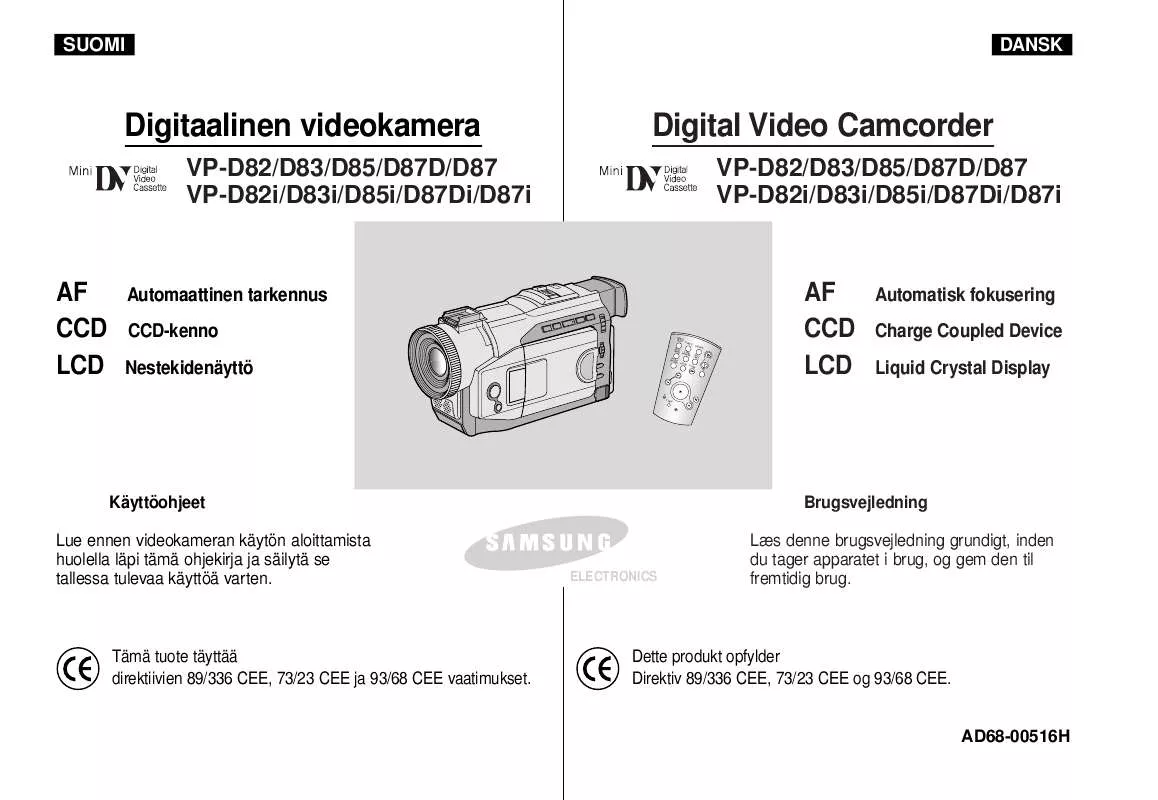 Mode d'emploi SAMSUNG VP-D83I