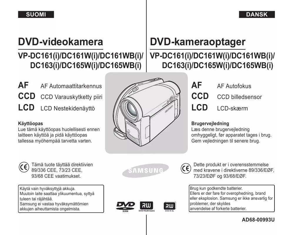 Mode d'emploi SAMSUNG VP-DC161WB