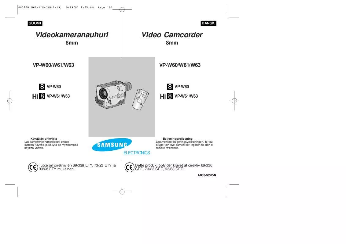 Mode d'emploi SAMSUNG VP-W60