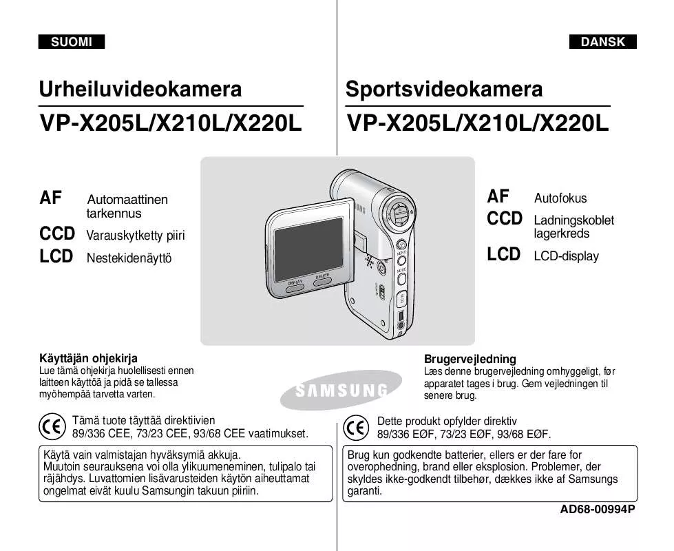 Mode d'emploi SAMSUNG VP-X210L