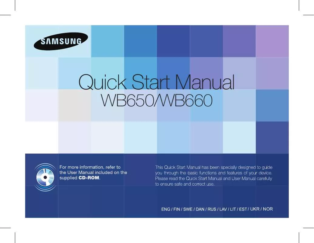 Mode d'emploi SAMSUNG WB650 BLACK