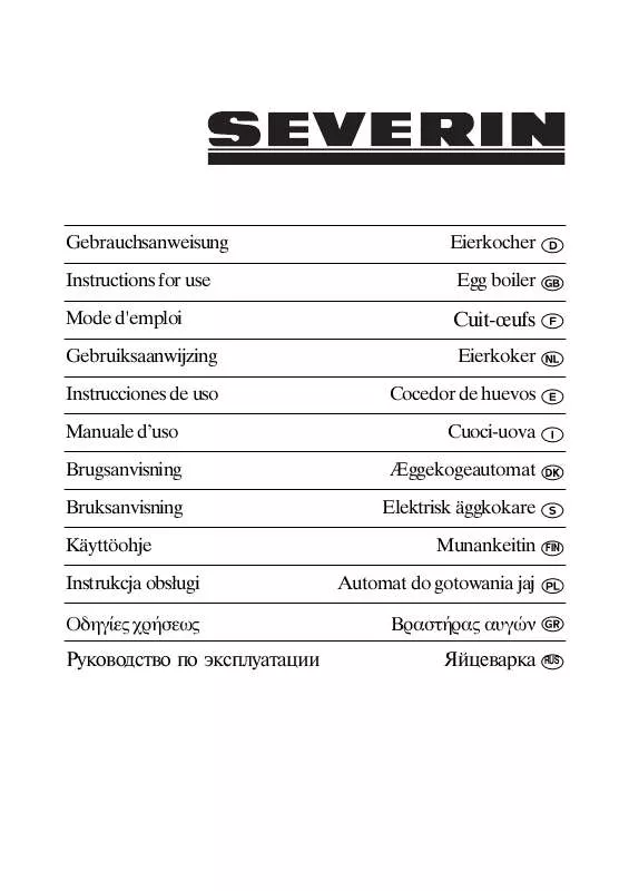 Mode d'emploi SEVERIN EK 3156